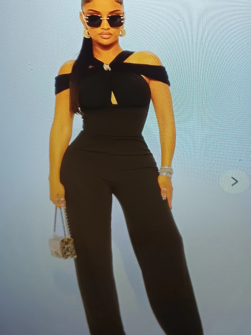 Fashion Nova Black Off-Shoulder Wide-Leg Jumpsuit